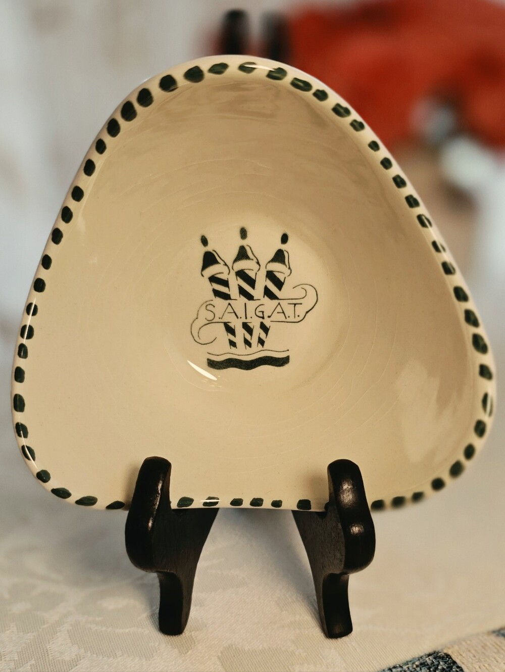 Vintage L. Zortea Bassano Ceramic Dish SAIGAT Venice Hotel Bauer Mid Century
